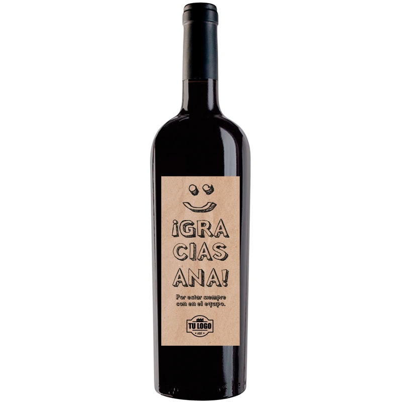 Botella de vino personalizada regalo empresa EM012
