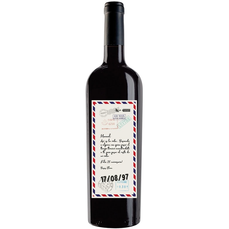 Botella de vino personalizada F028