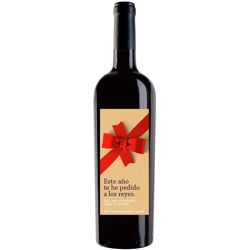 Botella de vino personalizada Navidad N001