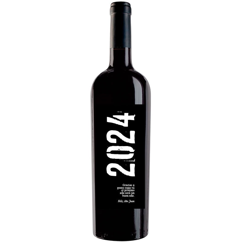 Botella de vino personalizada Navidad N003