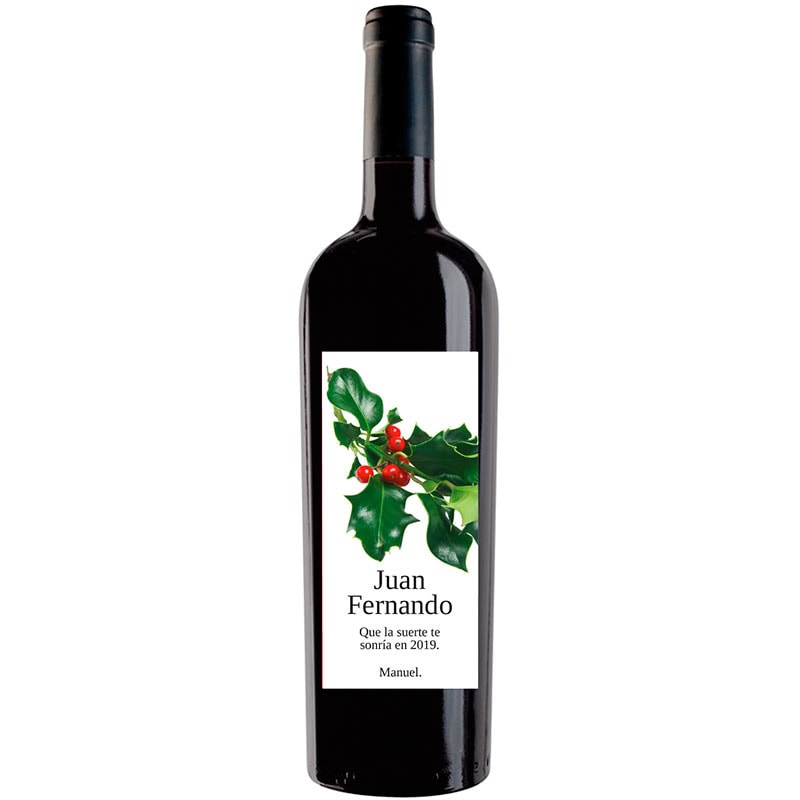 Botella de vino personalizada Navidad N004