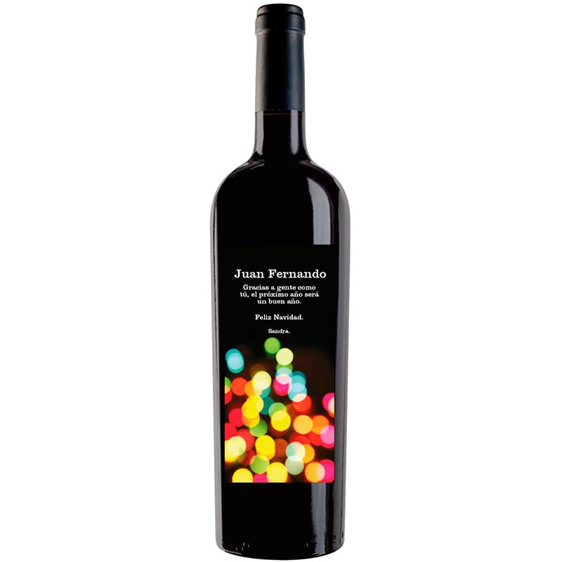 Botella de vino personalizada Navidad N006