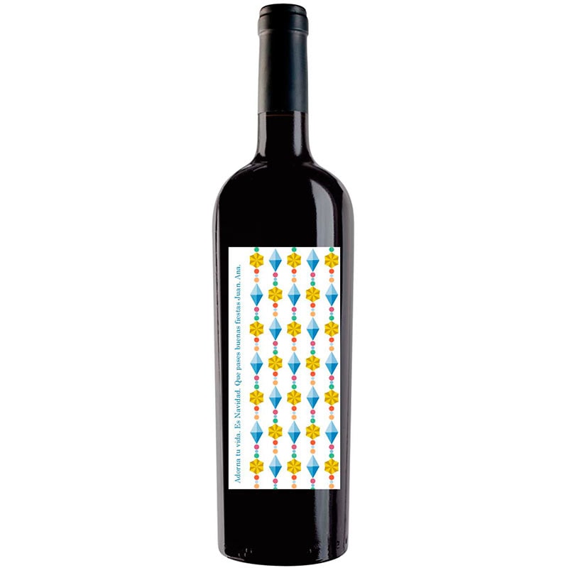 Botella de vino personalizada Navidad N009