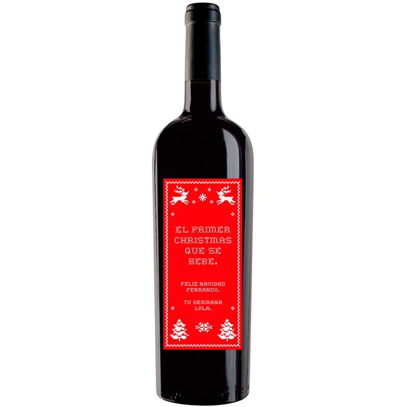 Botella de vino personalizada Navidad N010