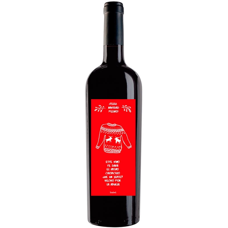 Botella de vino personalizada Navidad N011