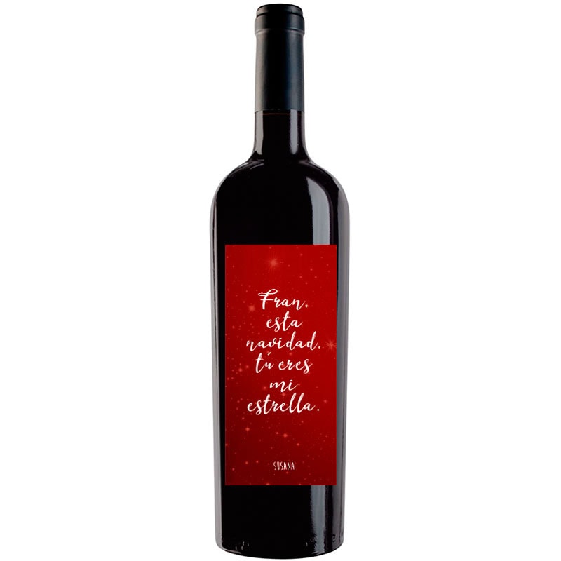 Botella de vino personalizada Navidad N014