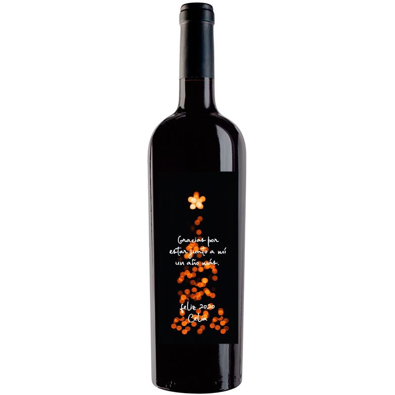 Botella de vino personalizada Navidad N015