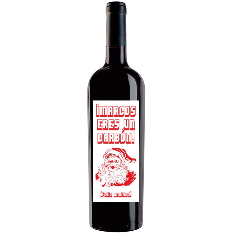 Botella de vino personalizada Navidad N017
