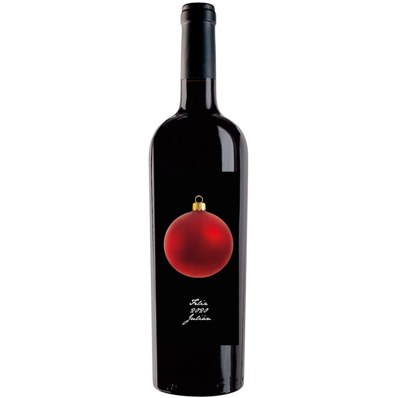 Botella de vino personalizada Navidad N020