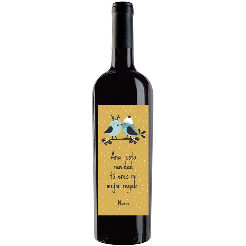 Botella de vino personalizada Navidad N022