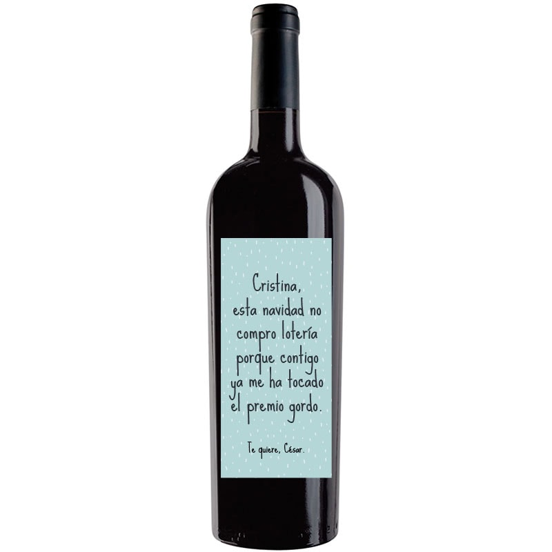 Botella de vino personalizada Navidad N024