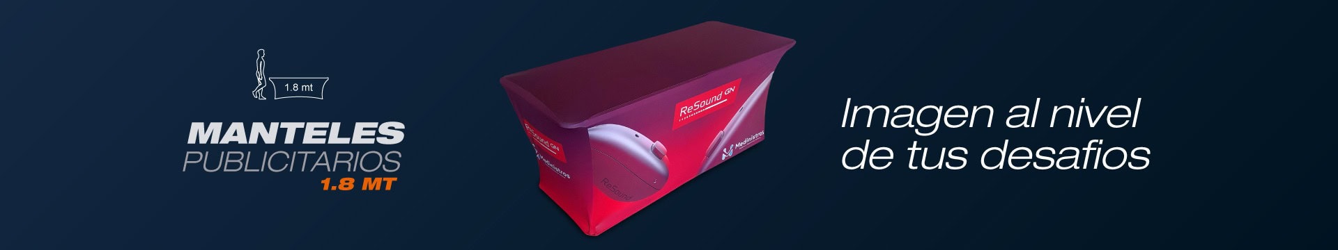 mesa y mantel publicitario para eventos y concierto