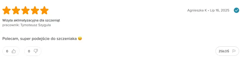 opinia aklimatyzacja szczeniąt