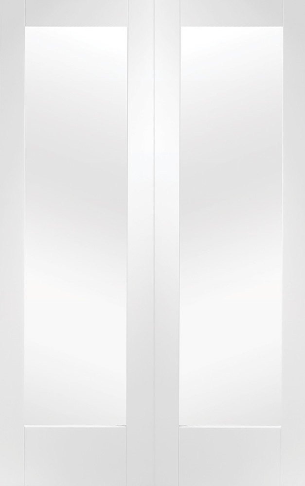 Pattern 10 internal white primed door with clear glass