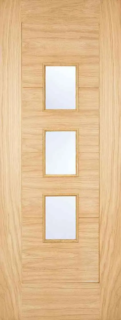 LPD Arta Oak Unfinished Frosted Double Glazed External Door