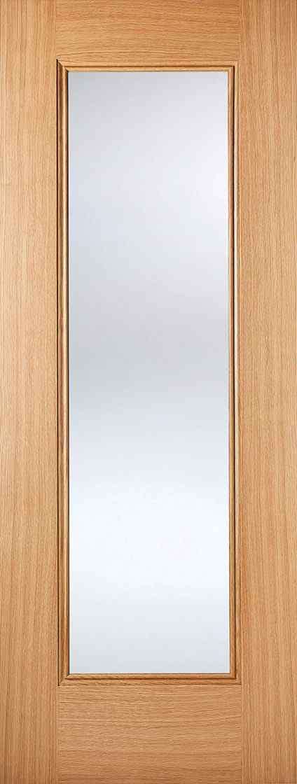 LPD Oak Eindhoven Glazed 1l Clear Beveled Internal Door