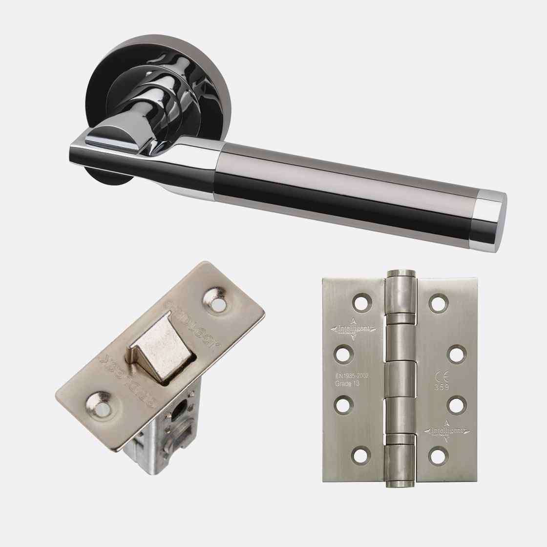 lpd ironmongery vega polished black chrome handle hardware pack