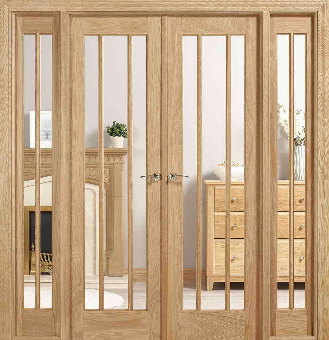lpd lincoln oak w6 unfinished oak clear glass internal room divider