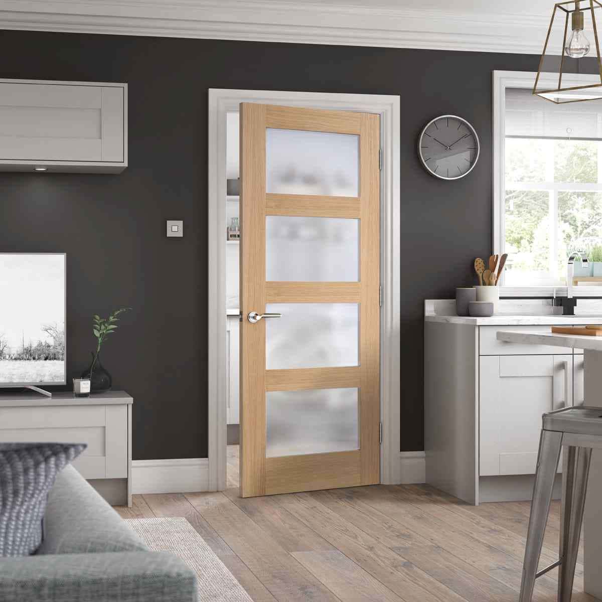 lpd shaker 4l unfinished oak frosted internal glazed door 2