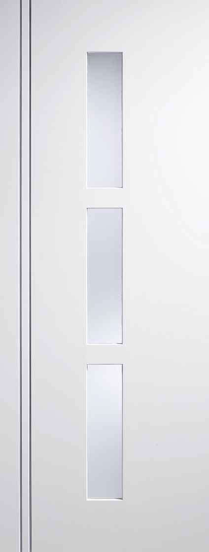 LPD White Sierra Blanco Glazed 3L Pre-Finished Laminated Frosted Internal Door