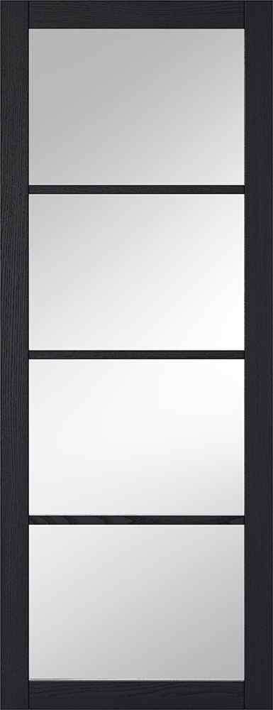 LPD Dark Charcoal Soho Glazed 4L Pre-finished Clear Glazing Internal Door