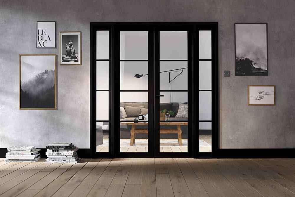 lpd soho w6 primed black clear glass internal room divider 2