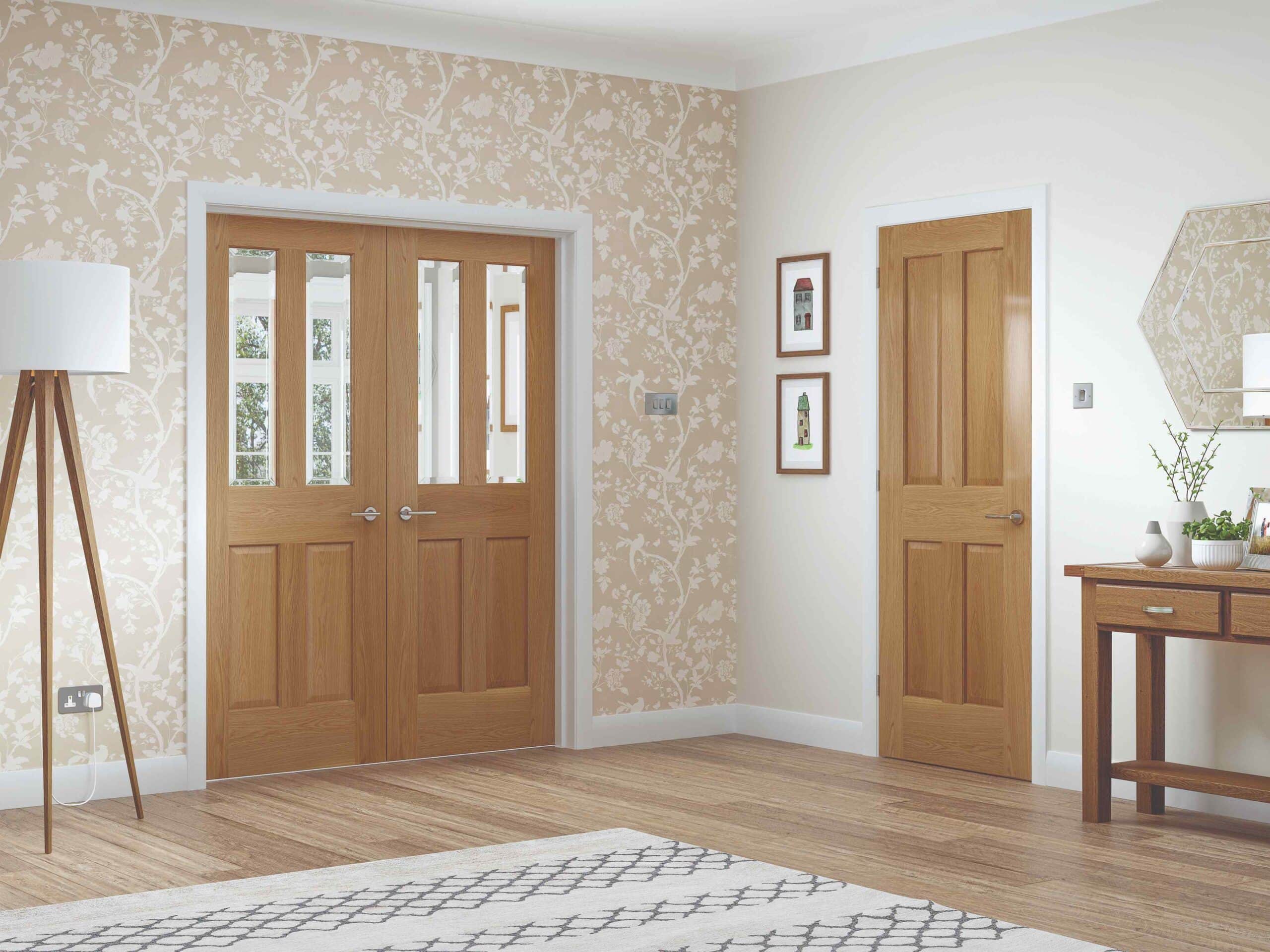 XL Joinery Malton Pre-Finished Oak Internal Glazed Door with Clear Bevelled Glass - Image 2
