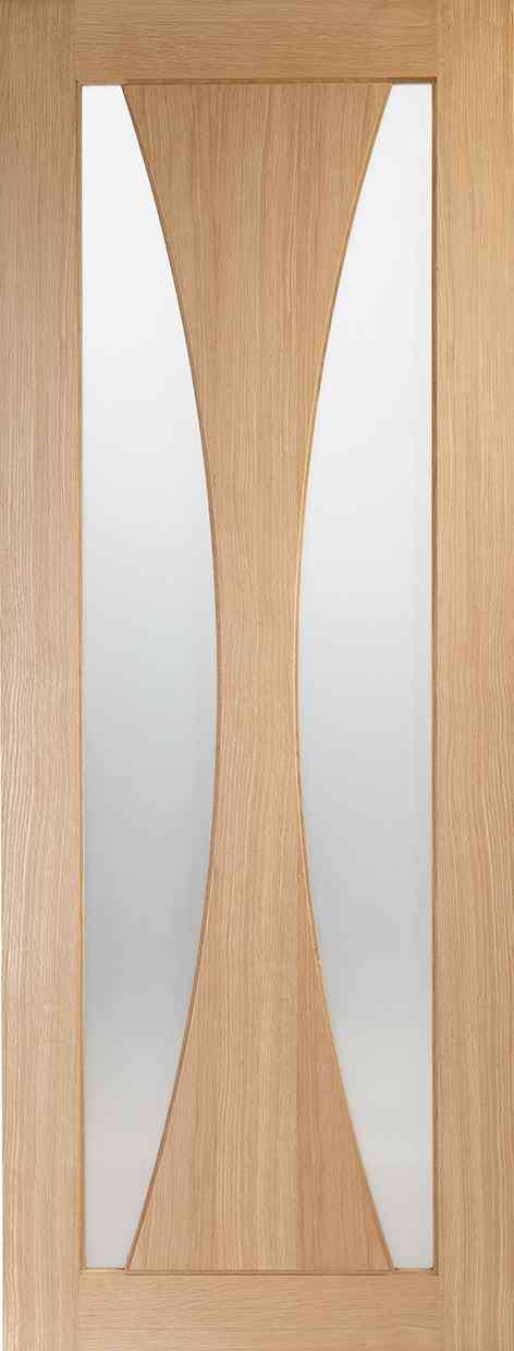 XL Joinery Pesaro Internal Oak Door with Clear Glass Glazed