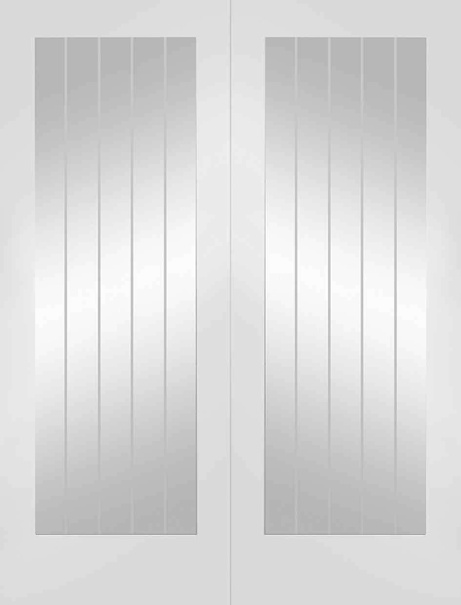 XL Joinery Suffolk 1 Light Internal White Primed Rebated Glass Door Pair