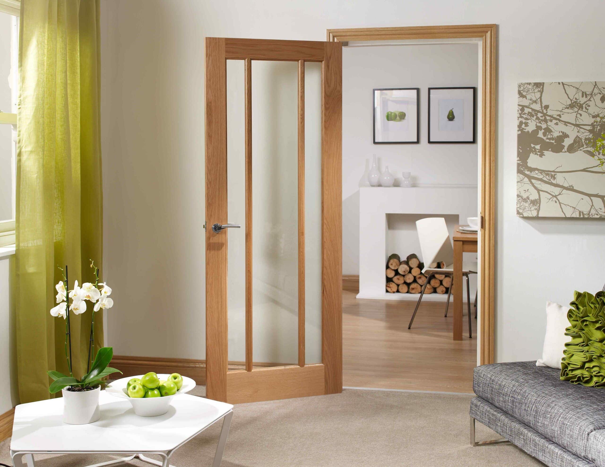 xl joinery worcester 3 light oak clear glass internal glazed door