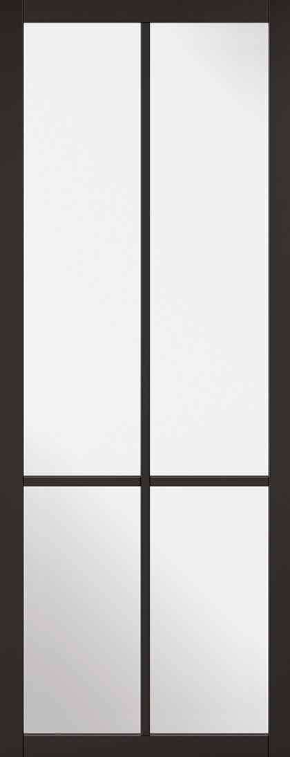 LPD Black Liberty Glazed 4L Primed Clear Glass Internal Door