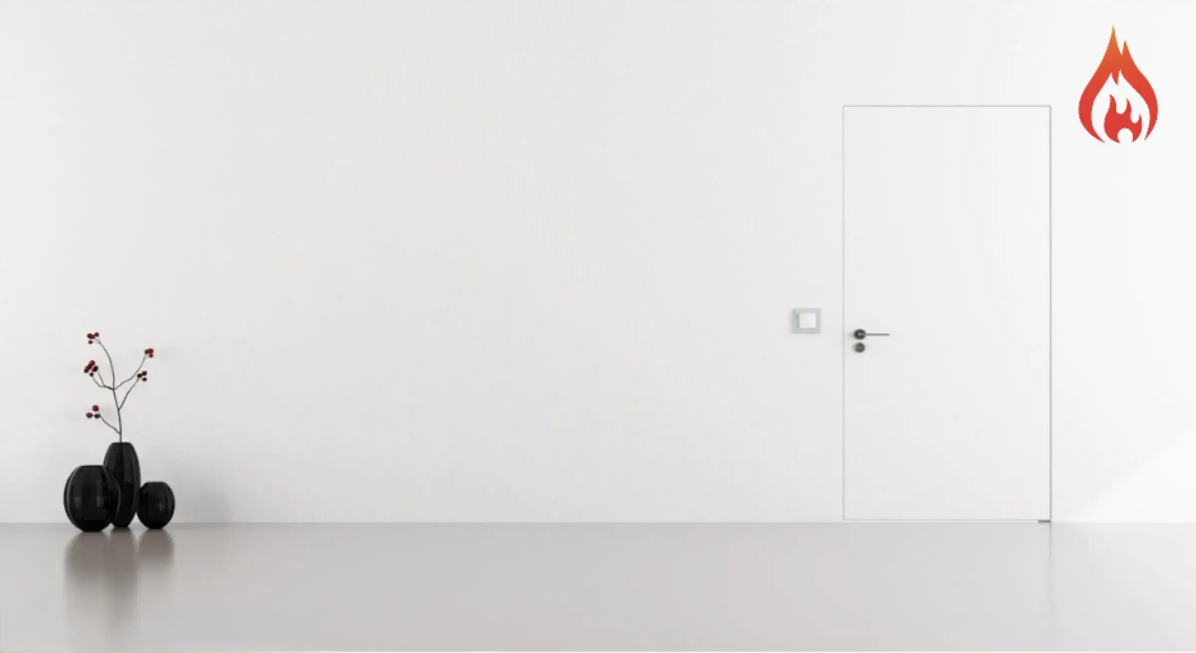 Invisible Frameless Hidden Concealed White Primed Flush FD30 Fire Door - Image 7