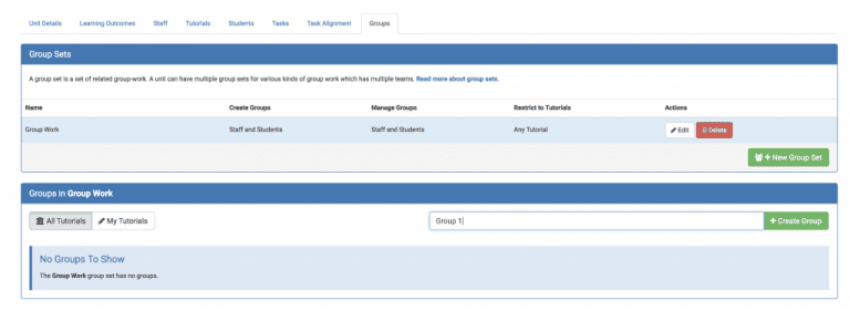 Example of how to create a new group in OnTrack