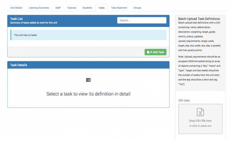 Example of viewing tasks in OnTrack