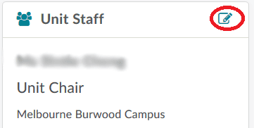 Unit staff widget with a pencil icon for editing highlighted.