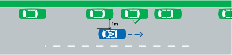 Clearance from parked cars
