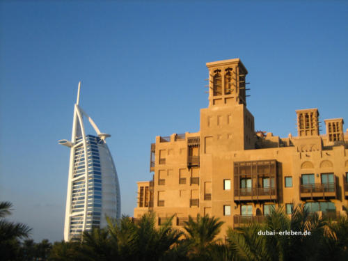 Das Burj al Arab vom Mina al Salam aus