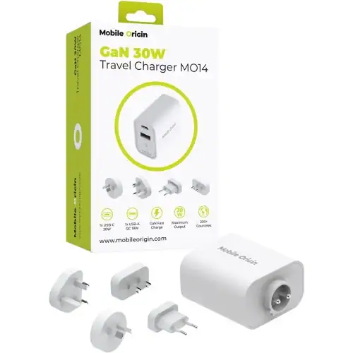 Ładowarka podróżna Mobile Origin 30 W z adapterami