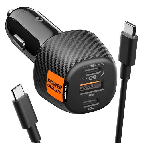 Spigen EV1133 ładowarka samochodowa 113 W z trzema portami i kablem
