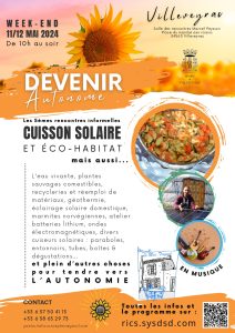 5èmes rencontres informelles de la cuisson solaire & éco-habitat - 11 et 12 mai 2024