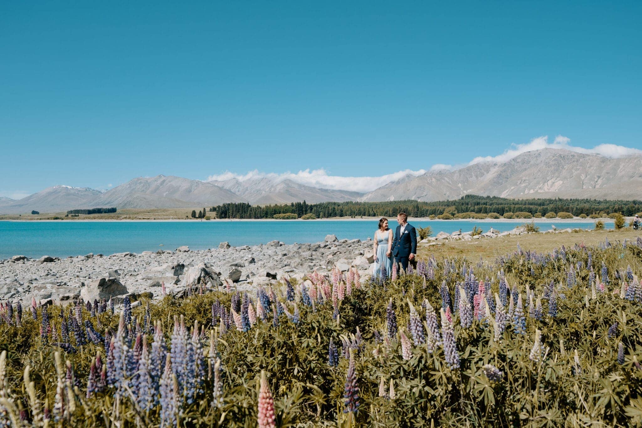 Turquoise water, golden tussock, and only the two of you.