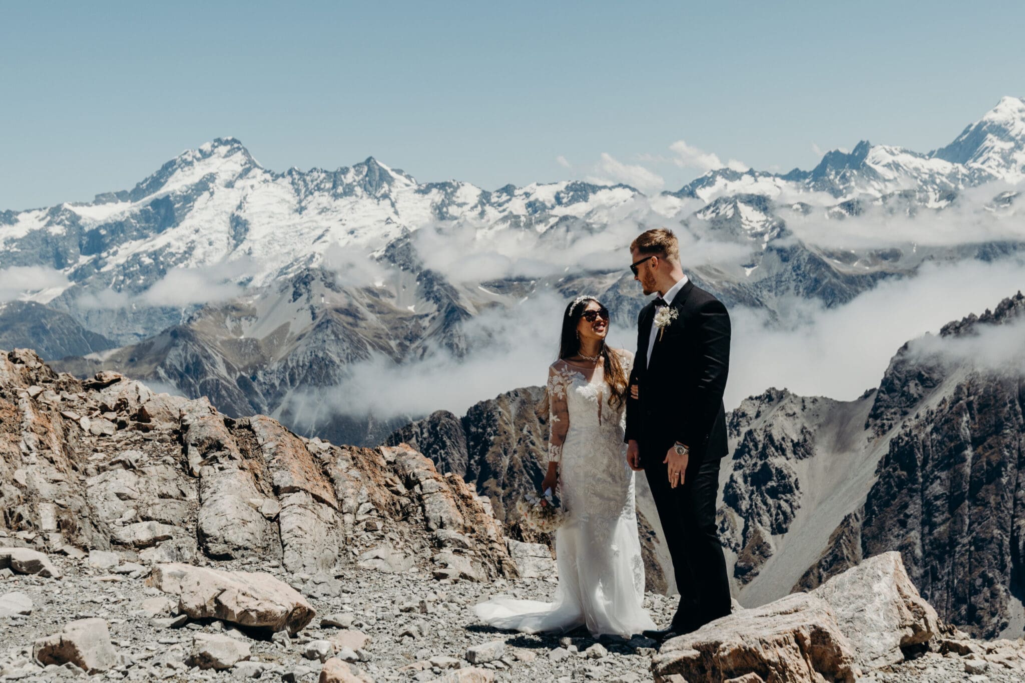 Say “I do” beside the tallest peak in Mt. Cook.