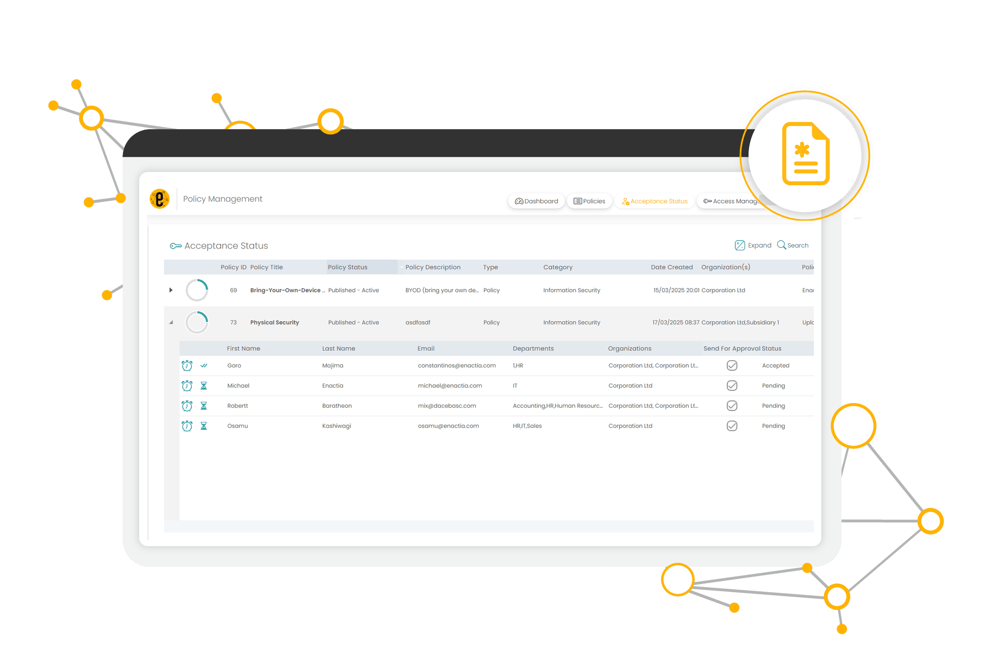 Policy Acceptance - User Adherence Monitoring