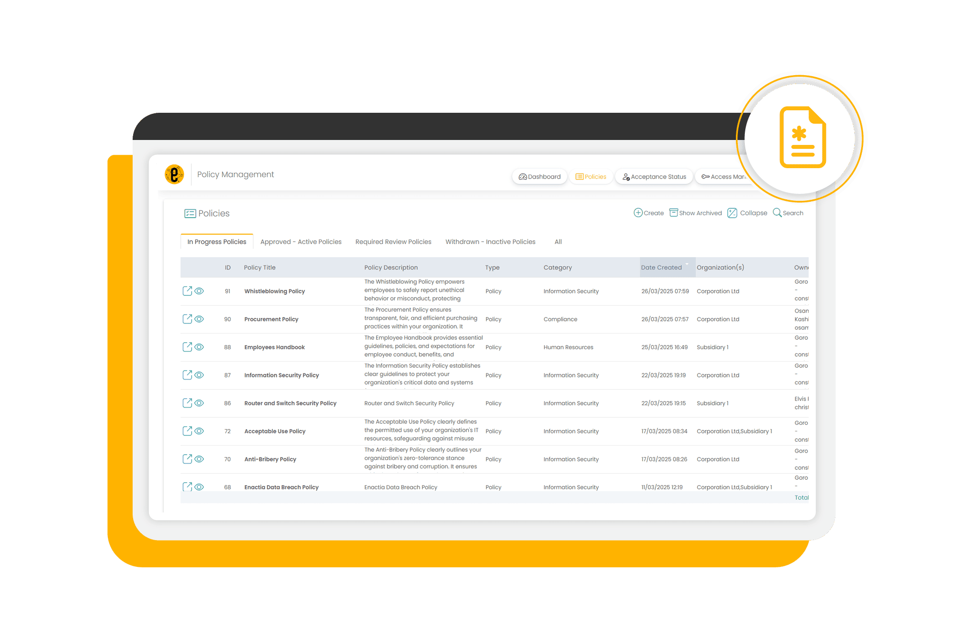 Organisation Policies