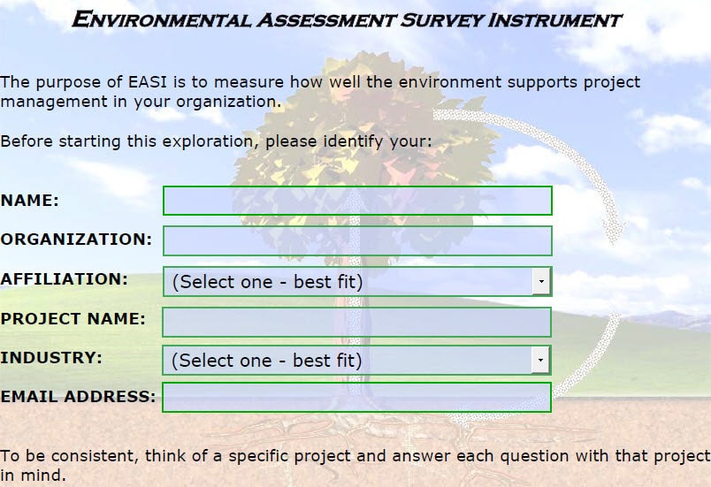 Environmental Assessment Survey Instrument (EASI) is a guide to successful projects.