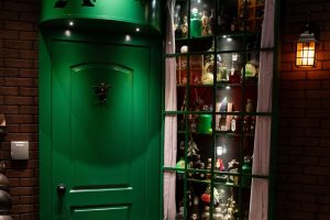School Of Magic Escape Room green door with potions in window