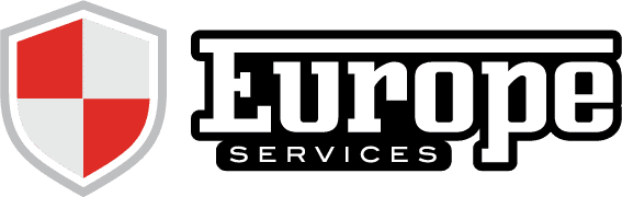 European Service Auto horizontal company logo branding