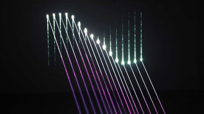 laser projection mapping on a wall