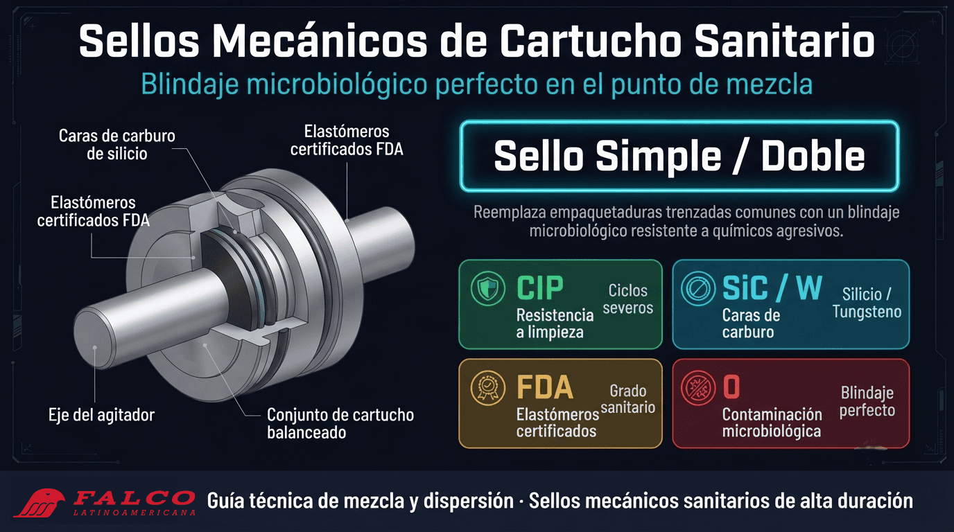 Sellos mecánicos de cartucho sanitario