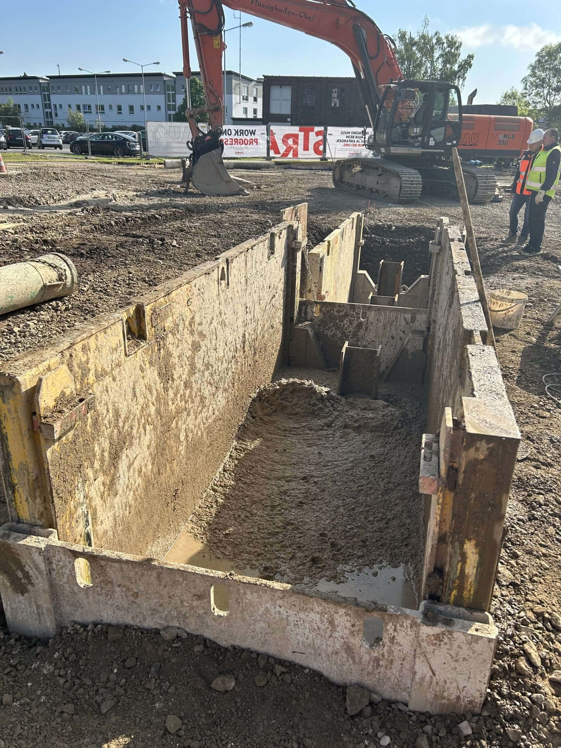 Verfüllung der Verbauabschnitte 2